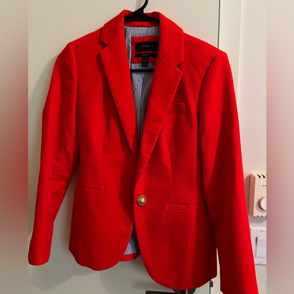 J.Crew Campbell red corduroy blazer. EUC